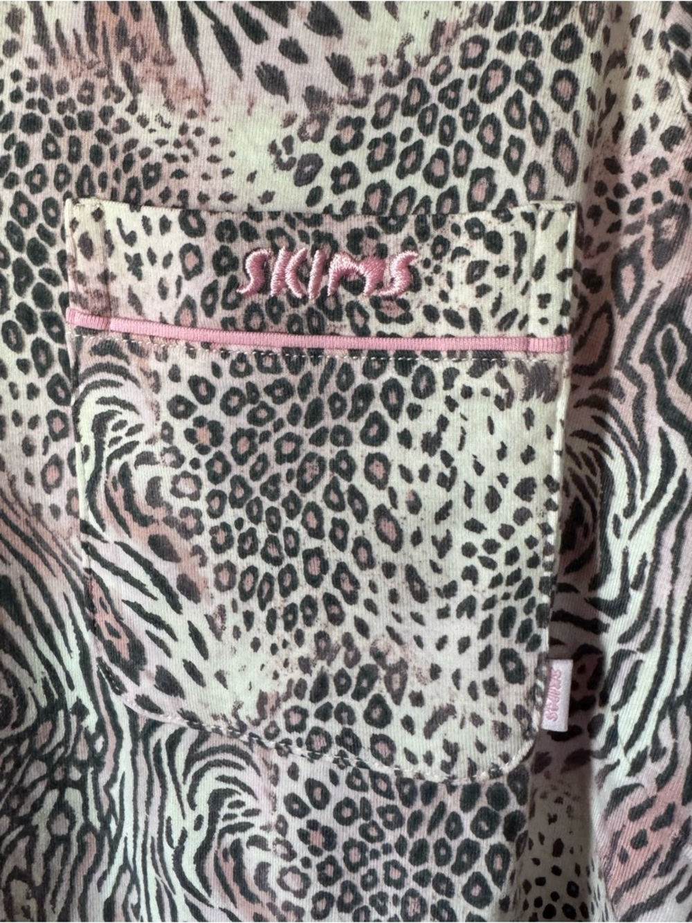 SKIMS Sleep Long Sleeve Button Up Set - Bloom Mini Multi Animal Print - Picture 10 of 12